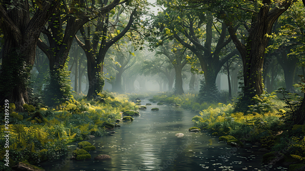captivating digital masterpiece featuring a fairytale enchanted forest, with towering trees cloaked in verdant foliage and a serene river winding its way through the lush landscape captivating digital masterpiece featuring a fairytale enchanted forest, with towering trees cloaked in verdant foliage and a serene river winding its way through the lush landscape