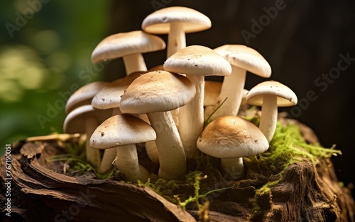 View of edible mushrooms