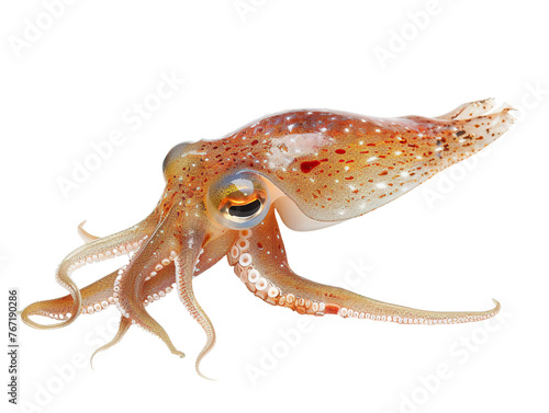 live squid, isolated white background PNG