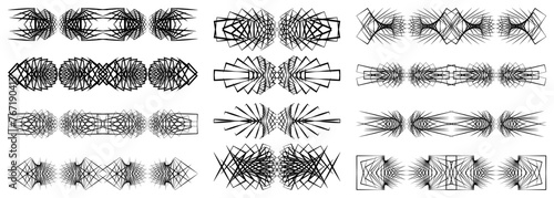 Abstract ornament set on white background. Maori neo tribal tattoo collection in gothic style. Vector illustration photo