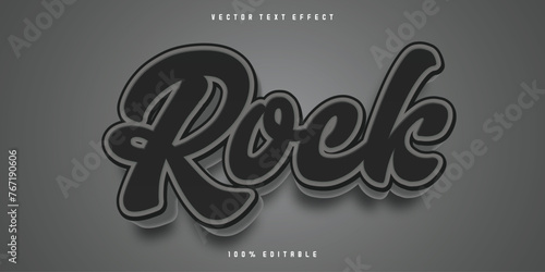 Rock text effect, editable vintage music text style