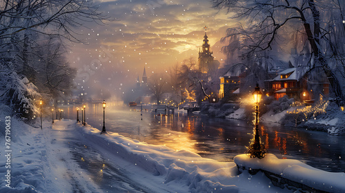 winter evening in the city © Christian