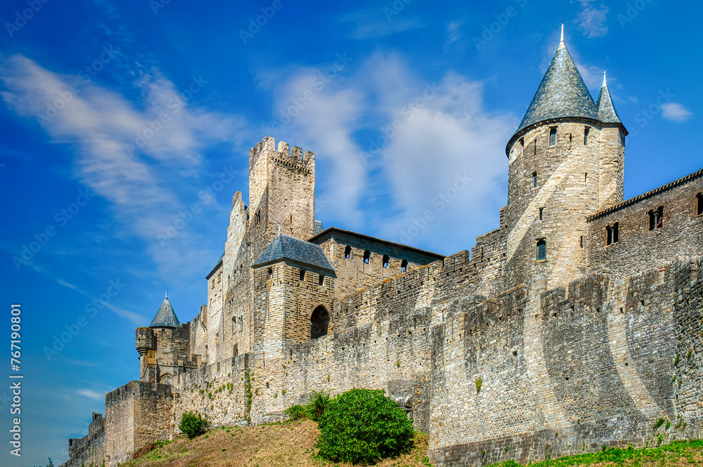 Carcassonne, a hilltop city in the Languedoc area of southern France, is famous for its medieval citadel