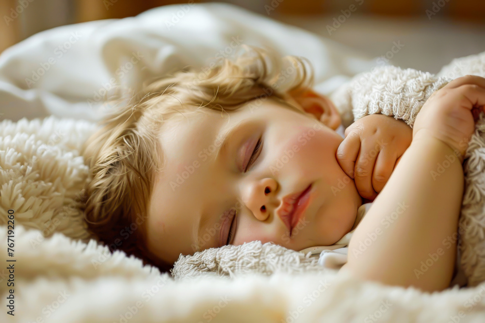 A baby girl or boy peacefully dozing, their cherubic face relaxed in slumber A baby girl or boy peacefully dozing, their cherubic face relaxed in slumber
