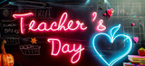 Teacher's day is a special day for teachers. It is a day to appreciate their hard work and dedication. A blackboard with a heart and the words 