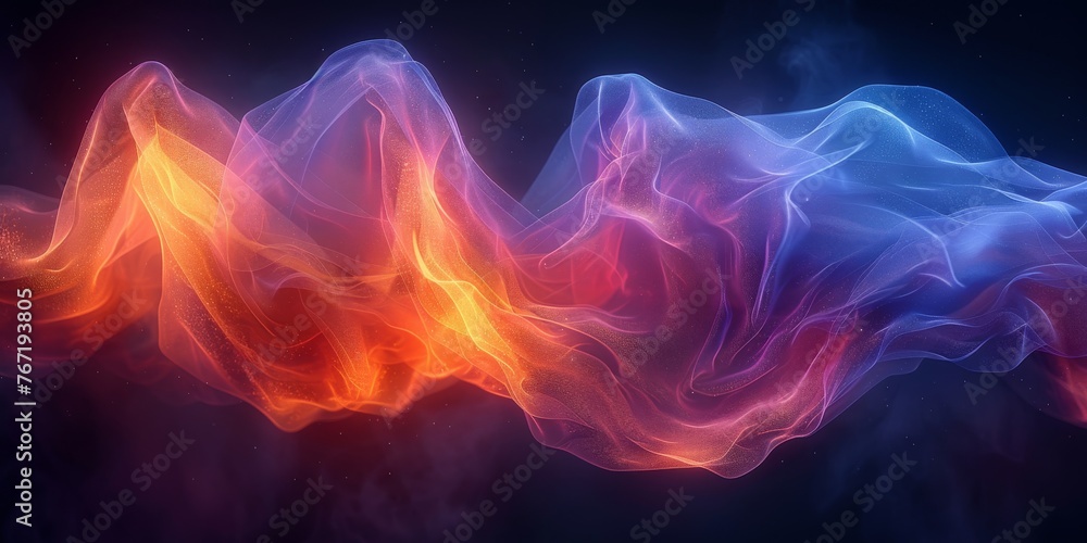 Ethereal 3D render of a floating, cloud-like structure with fluid, organic curves and shimmering, iridescent surfaces, housing advanced, dream-recording technology