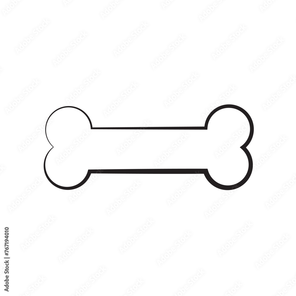 Black And White Outlined Dog Bone Cartoon Drawing Simple Design. Illustration Isolated On White Background eps10 Black And White Outlined Dog Bone Cartoon Drawing Simple Design. Illustration Isolated On White Background eps10