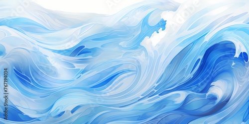 An energetic gradient waves design, transitioning from cyan to cobalt, capturing the vitality and movement of waves crashing against the shoreline on a breezy day.