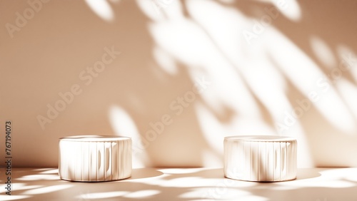 3d rendering minimalist empty podium for product presentation. 3d product background with abstract shadow