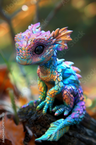 This dragon hatchling has iridescent scales that shift colors when it blushes. cute creatures collection