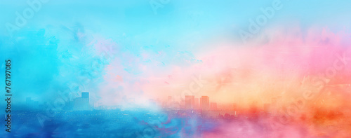 Spectral Skies: Vivid Sunrise Hues Blending into a Pastel Blue - Abstract Skyline for Inspiring Backgrounds and Creative Design