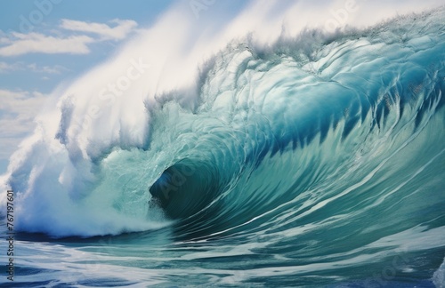 Powerful wave breaking in the ocean