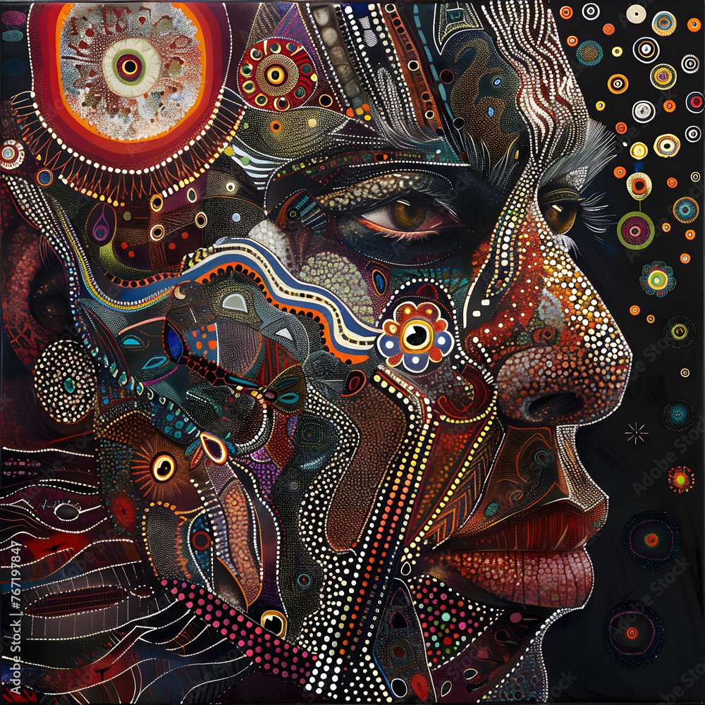 Fototapeta premium man with colorful painting