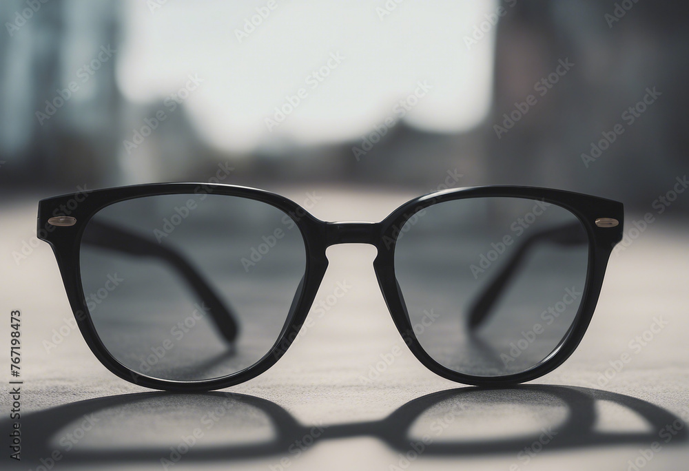 Classic black sunglasses front view isolated partial transparency Classic black sunglasses front view isolated partial transparency