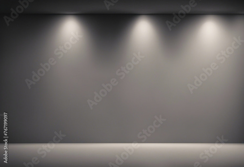 Empty light dark wall with beautiful chiaroscuro Minimalist background for product presentation mock