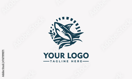 Shark Logo - Editable Vector Illustration   Bold and Iconic Design Create a lasting impression with this dynamic shark logo  Perfect for adventurous businesses  this striking design is fully editable 