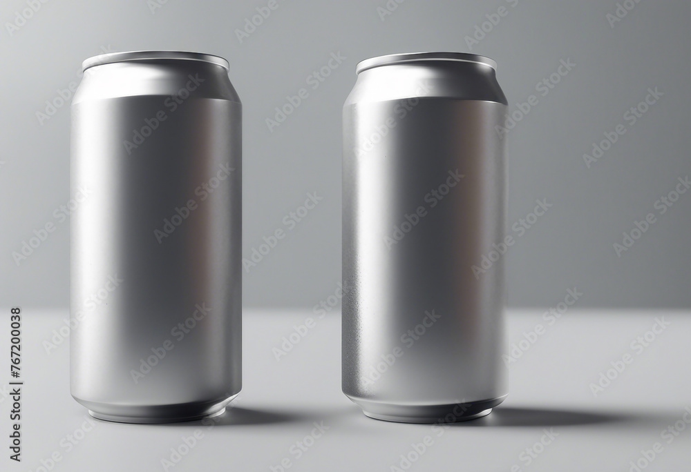 Set of 2 aluminium drink cans on isolated transparent background useful for mockup template Set of 2 aluminium drink cans on isolated transparent background useful for mockup template