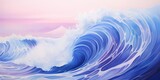 A vibrant gradient waves artwork, with colors shifting from azure to indigo, capturing the essence of rolling ocean waves crashing against the shore.