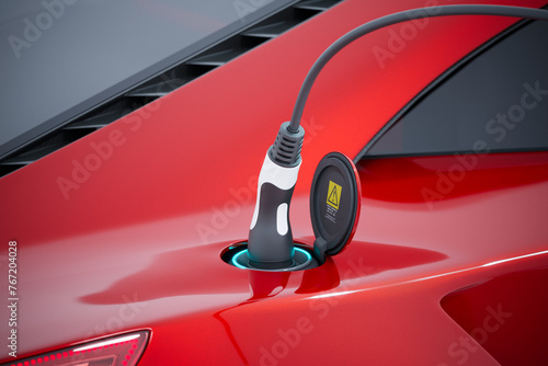 Obraz na płótnie Eco-Friendly Electric Vehicle Charging at an Advanced Urban Station w salonie
