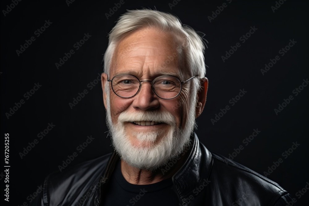 Portrait of a senior man with gray beard and glasses. Studio shot. Portrait of a senior man with gray beard and glasses. Studio shot.