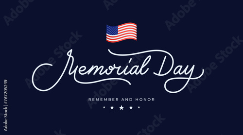 Memorial Day USA greeting Card design with original lettering.