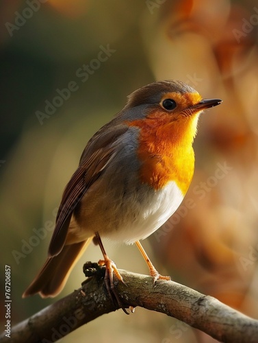 Natures Melody Intimate closeup capturing a robin midsong, emphasizing the beauty of its song and the detail of its feathers, embodying the melody of nature , vibrant