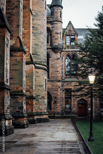 Old University with Lamppost, Glasgow Scotland