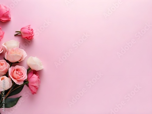bouquet of roses with copy space background