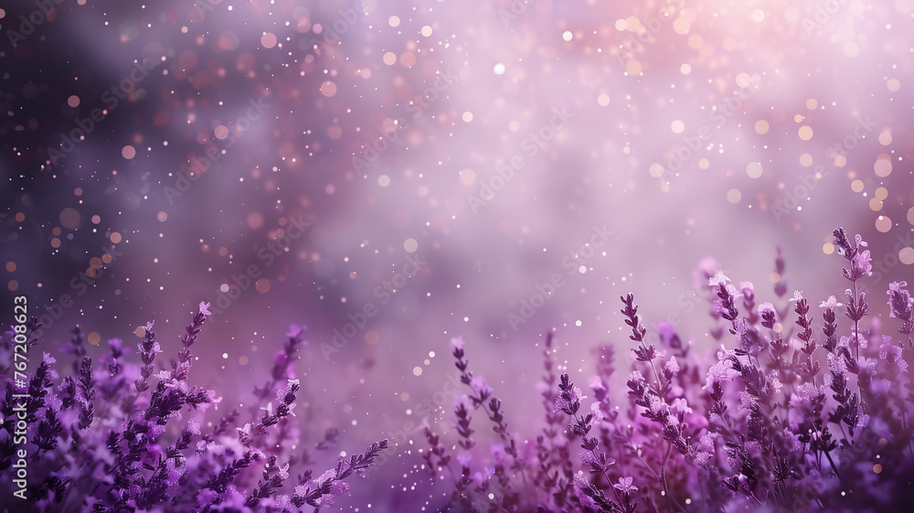Lavenders with glitter bokeh background. Copy space. Lavenders with glitter bokeh background. Copy space.