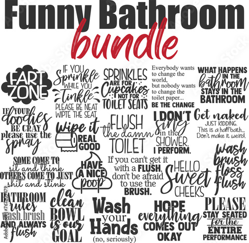 Funny Bathroom Vector Bundle