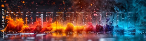 Experiment with colorful reactions in a science fair © Mix and Match Studio