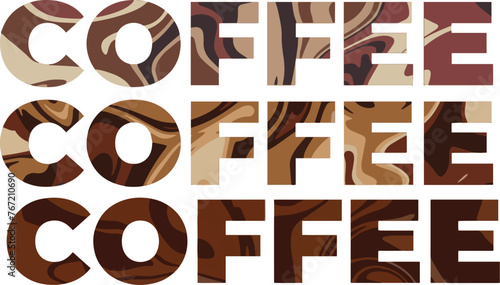 Vector text print for clothing coffee emblem in coffee colors vector file design element.
