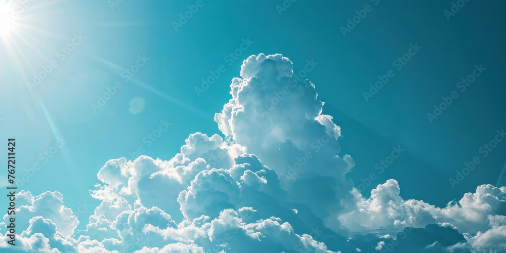 Scenic view of sun shining through clouds in the sky as background for hd wallpapers - obrazy, fototapety, plakaty 