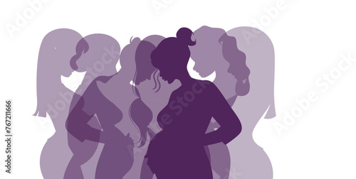 Set pregnant women, illustration pregnancy, health care, happy motherhood