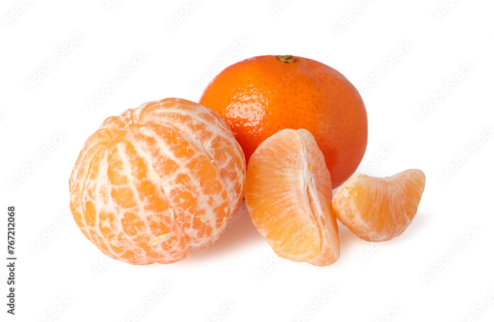 Fresh ripe juicy tangerines isolated on white Fresh ripe juicy tangerines isolated on white