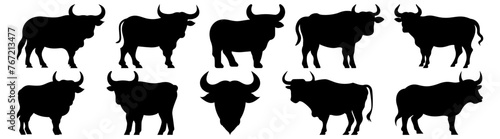 Cow silhouette set vector design big pack of illustration and icon photo