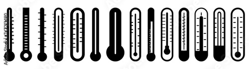 Thermometer silhouette set vector design big pack of illustration and icon