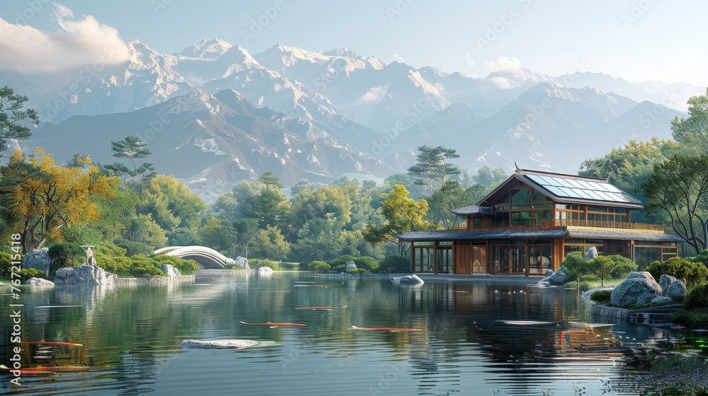 Naklejka premium lake bled country