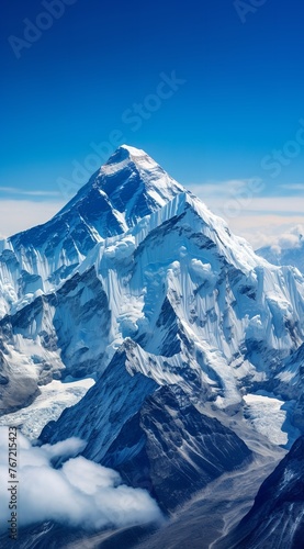 The Snowcapped Mount Everest Stands Tall