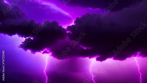 moving clouds with lightning a combination of blue and purple