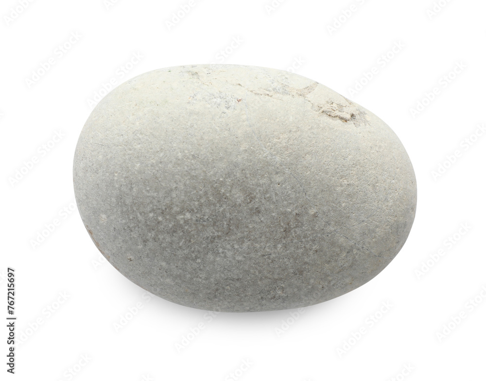 One light stone isolated on white, top view One light stone isolated on white, top view