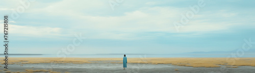 a minimal, surreal scene lies a serene emptiness, ripe for cinematic storytelling What narrative unfolds in this peaceful setting