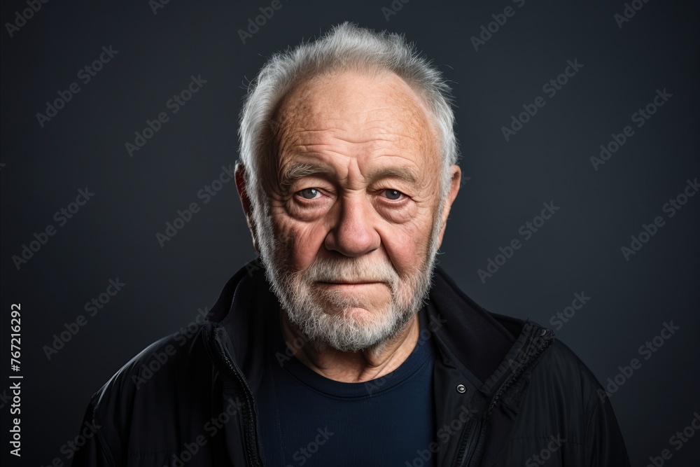 Portrait of an old man with a gray beard on a dark background Portrait of an old man with a gray beard on a dark background