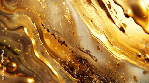 Abstract gold background with fluid ink texture, representing luxury.