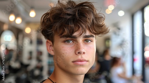 Boy in White Shirt With Short Haircut