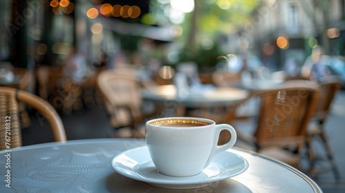 Cup of Coffee on Wooden Table