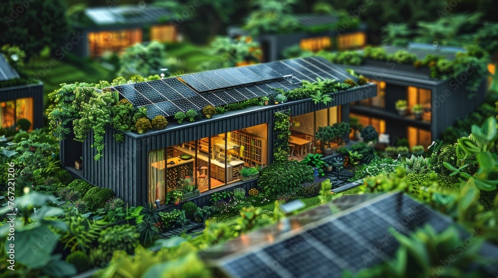 Model House Surrounded by Greenery