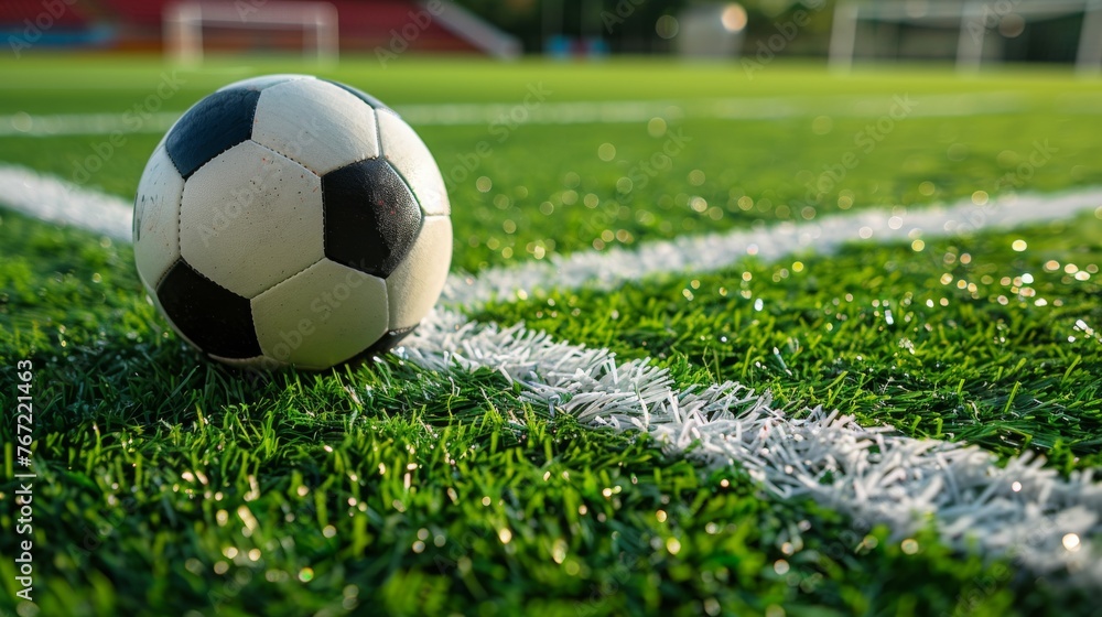 Soccer Ball on Lush Green Field Soccer Ball on Lush Green Field