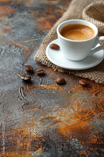A Cup of Coffee and Coffee Beans