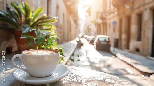 Cup of Coffee on Wooden Table